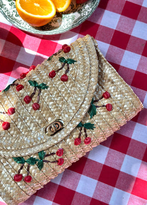 Cerisette Straw Clutch