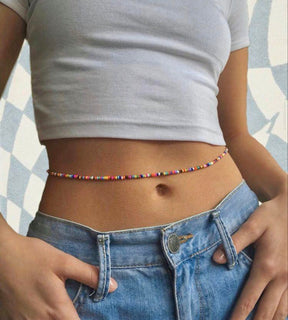 سلسلة بطن بألوان قوس قزح 🌈