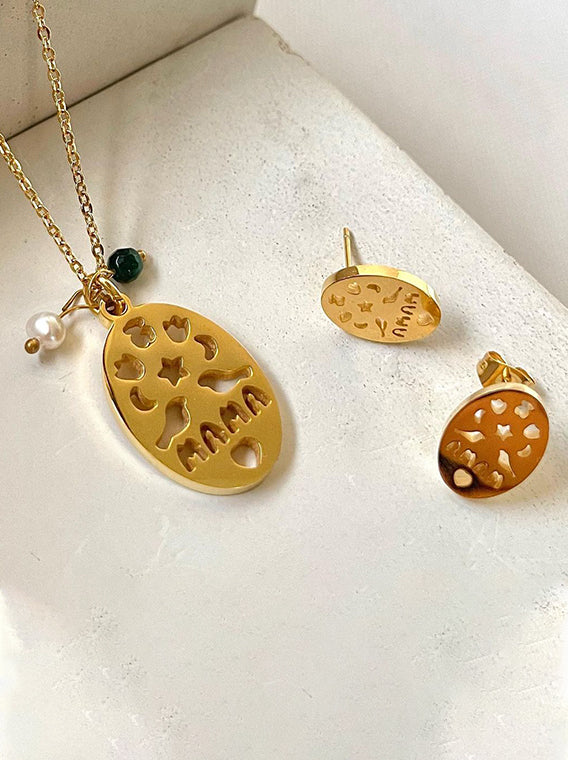 Unique Mama  "Necklace+Earrings"